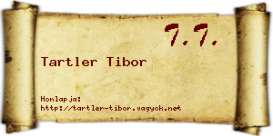 Tartler Tibor névjegykártya